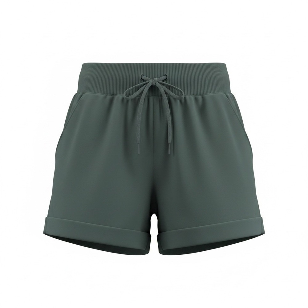 Z by Zella Shorts Women S Green Cuffed Drawstring Athletic Activewear Pocketed - Picture 1 of 7